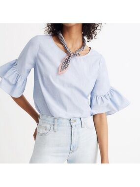 Madewell Ruffle Sleeve Cotton Top